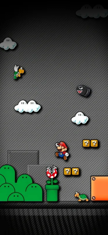 Classic Video Game Scene with Iconic Characters