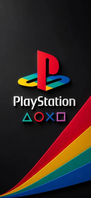 Colorful PlayStation Logo Against a Dark Background