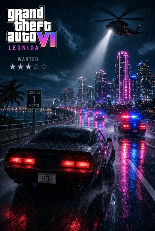 Grand Theft Auto VI Leonida Police Pursuit Muscle Car – Mobile Background HD