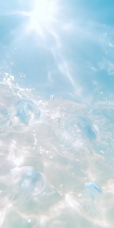 Dreamy Blue Jellyfish Ocean Water – Aesthetic Mobile Background HD