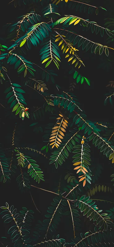 Moody Autumn and Summer Leaves Pattern – Clean Smartphone Background Artwork