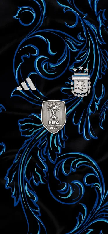 Argentina Black Blue Floral Jersey FIFA World Cup 2026 Phone Wallpaper 4K