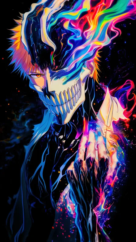 Ichigo Kurosaki Hollow Mask Anime Phone Wallpaper 4K