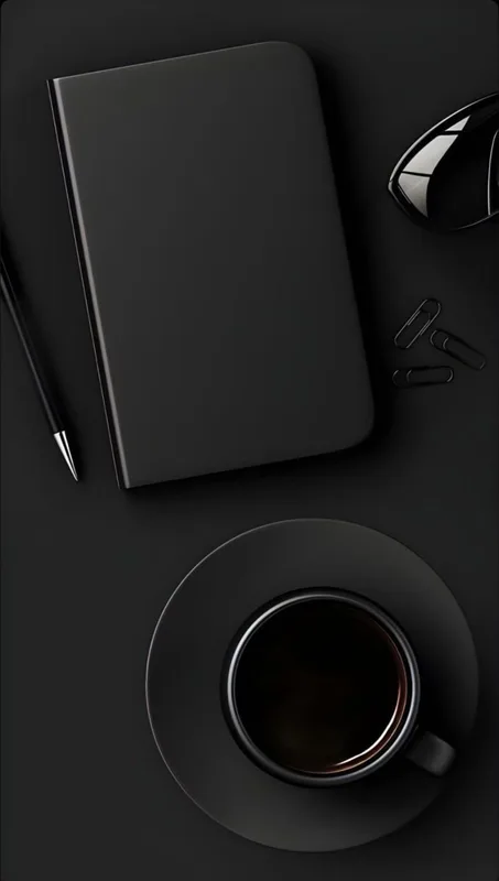 Matte Black Desk Setup Mobile Background