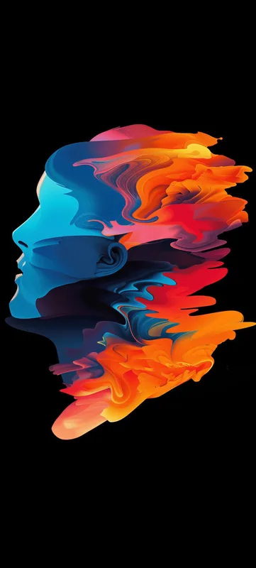 Abstract Face Silhouette Phone Wallpaper 4K
