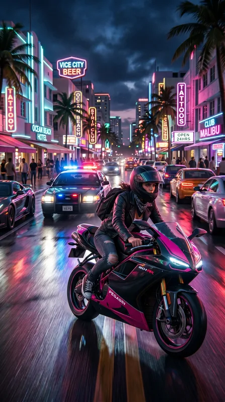 GTA 6 Motorcycle Girl