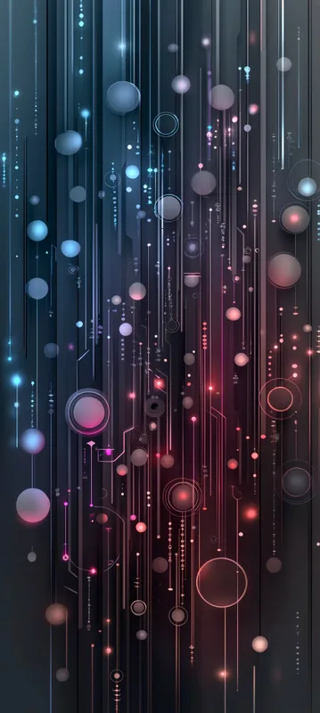 Dark Tech Aesthetic Glowing Lines Phone Wallpaper
