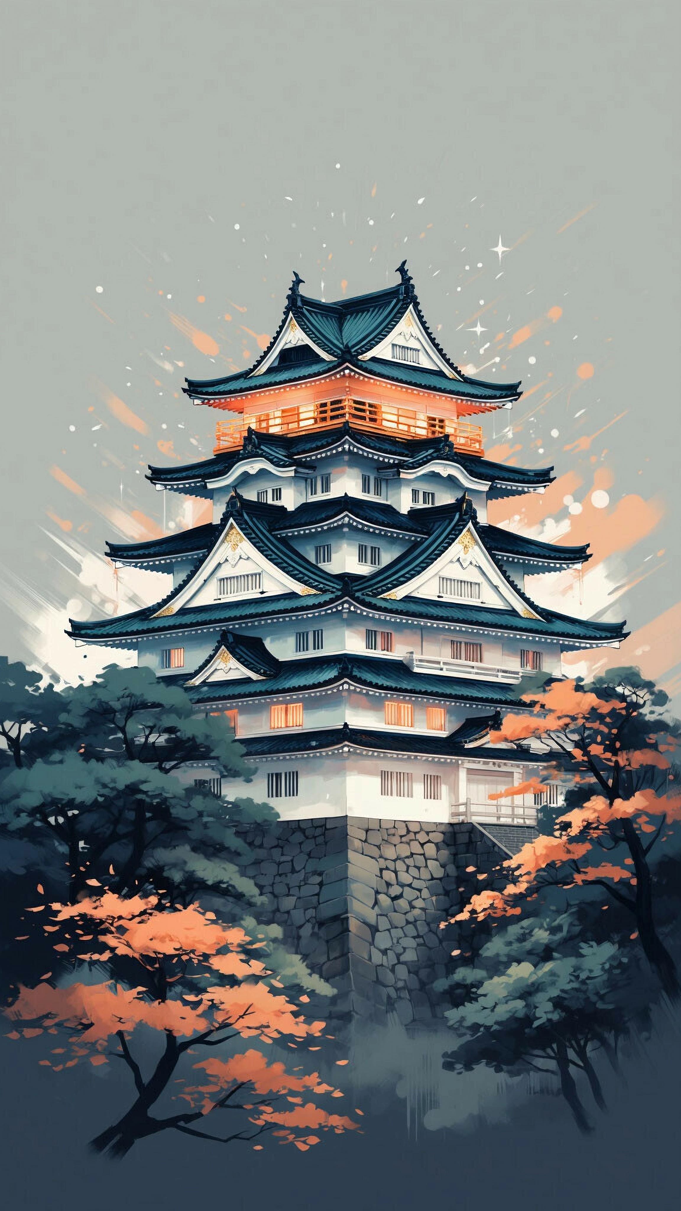 Japan White and Yellow Places Mobile Wallpaper 