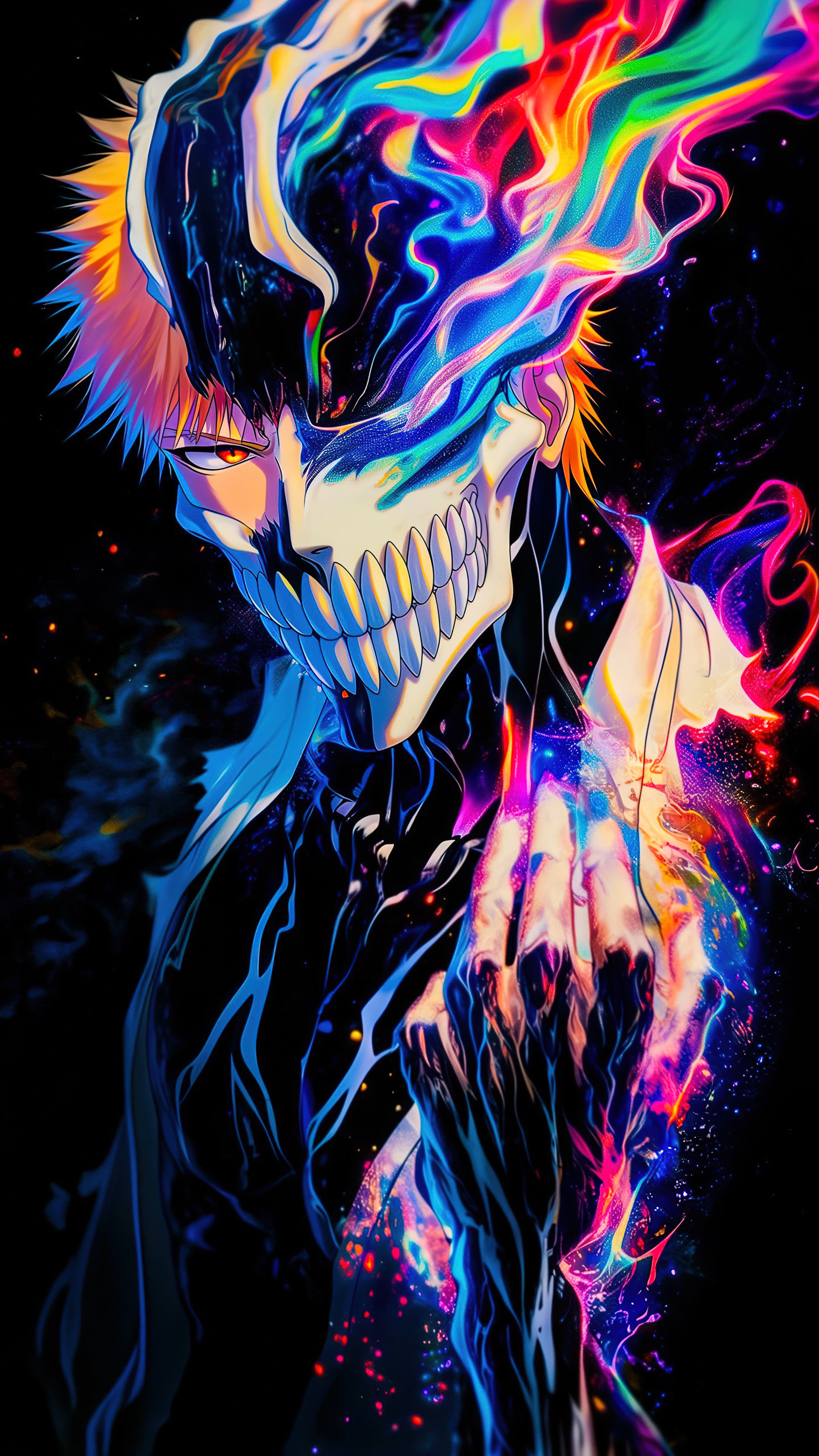 Ichigo Kurosaki Hollow Mask Anime Phone Wallpaper 4K