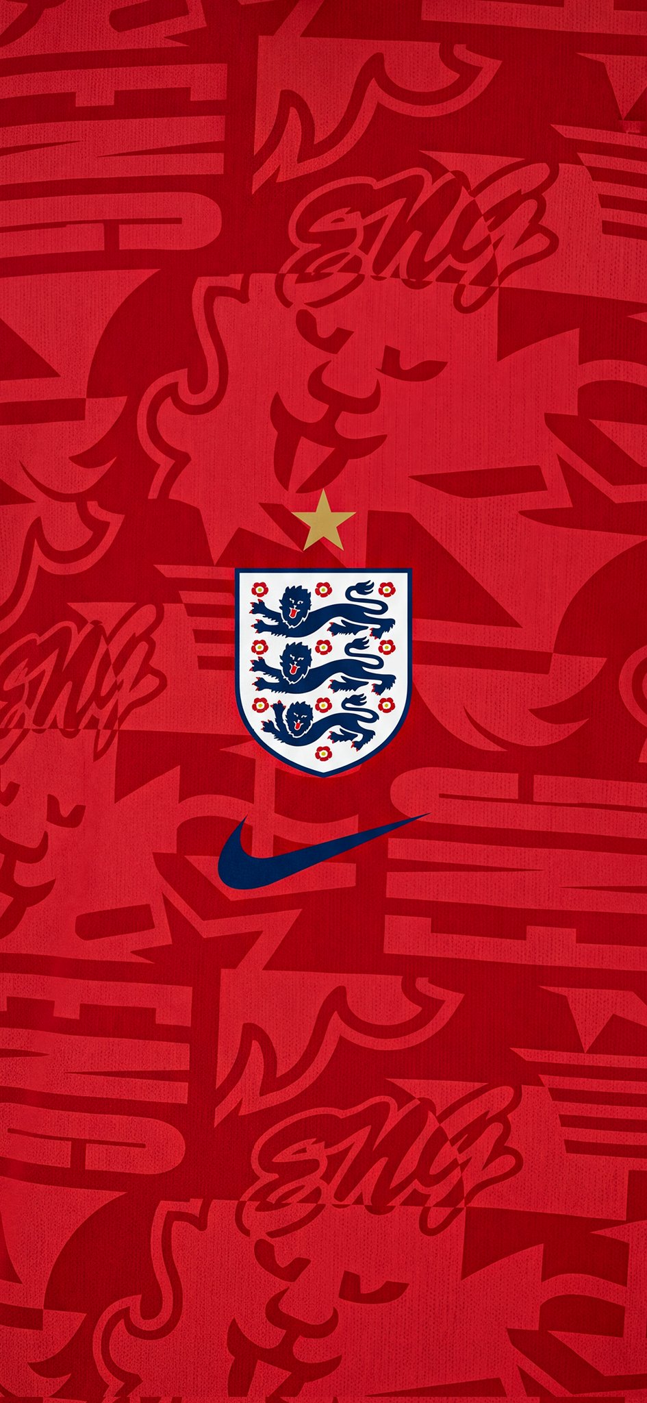World Cup 2026 England Football Concept Art with Lion Pattern – High Resolution Smartphone Wallpaper