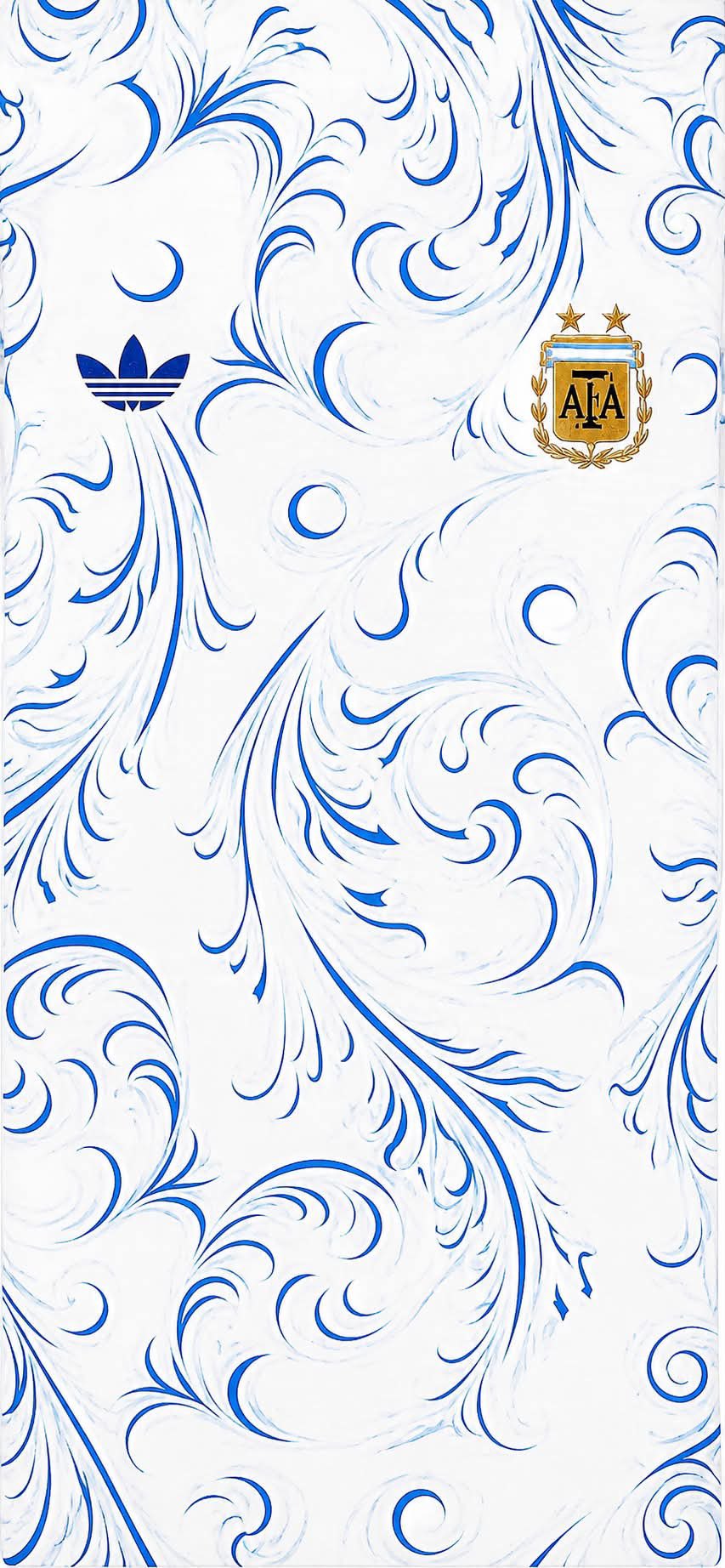 Argentina White Blue Floral Jersey FIFA World Cup 2026 Phone Wallpaper 4K