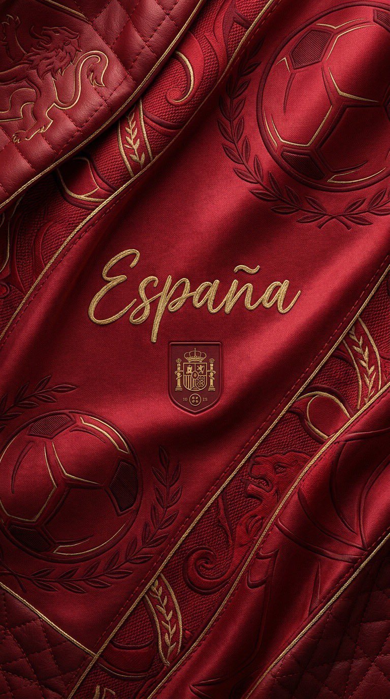 Spain Luxury Leather Jersey FIFA World Cup 2026 Phone Wallpaper 4K