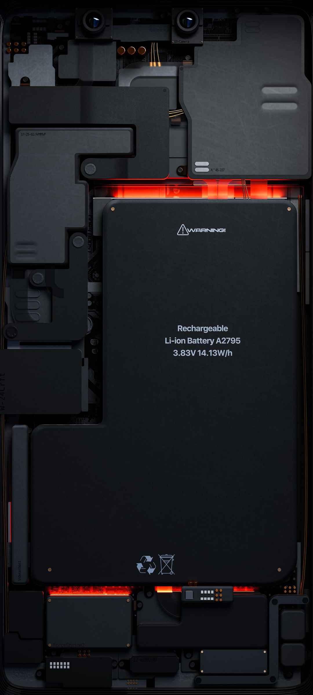 Close-Up View of a Smartphone's Internal Components