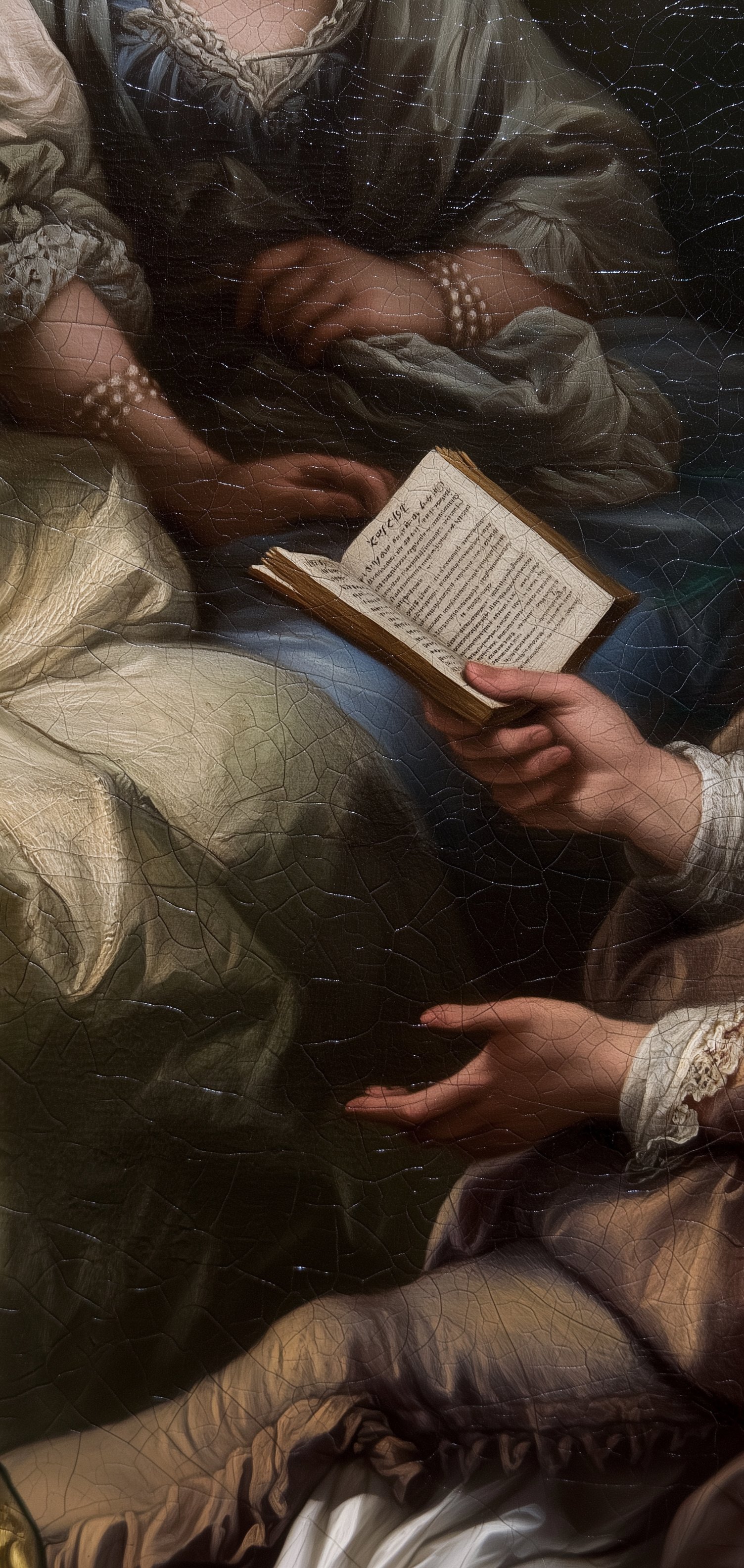 Close-Up of Hands Holding an Open Book