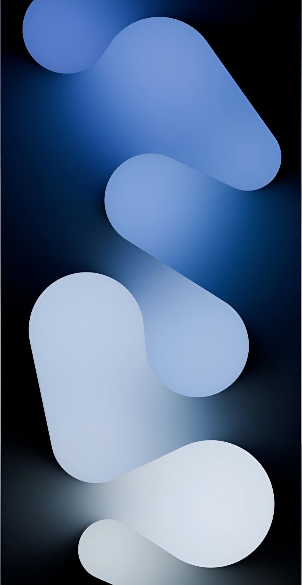 Abstract Blue and White Shapes on a Dark Background